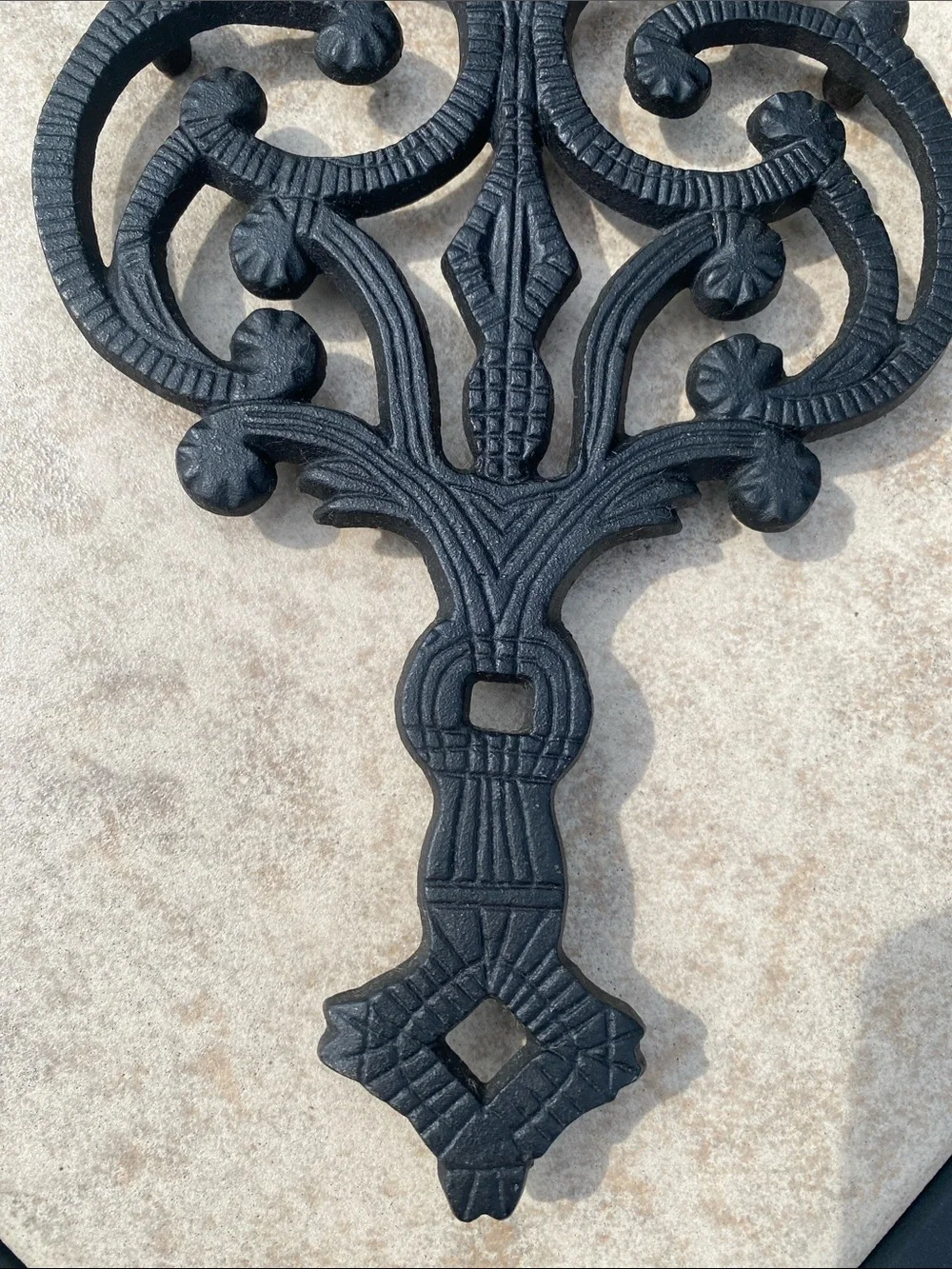 Vintage Wilton Butterfly/Ornate Scroll Cast Iron 3 Peg Feet Trivet or Wall Art